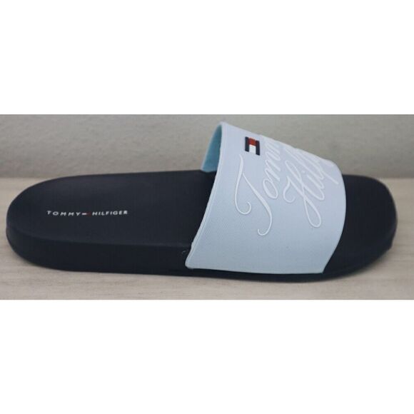 Tommy Hilfiger Women's Sz 9 M Light Blue Logo Dipz Slides Sandals SIB - Picture 4 of 6